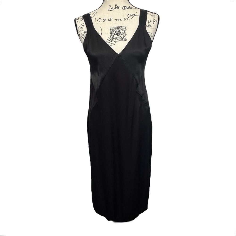 H&M Black Classic Intimate Style Babydoll Fairy Event Slip Midi Dress, Size 8 - Picture 2 of 12